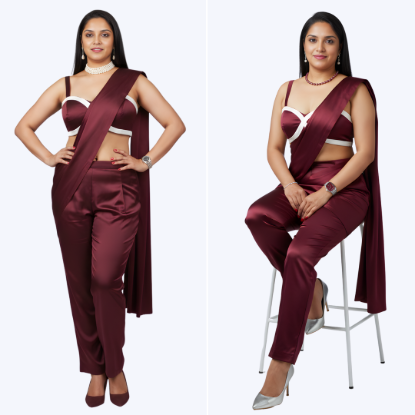 Picture of Melifloz Satin Bralette Saree